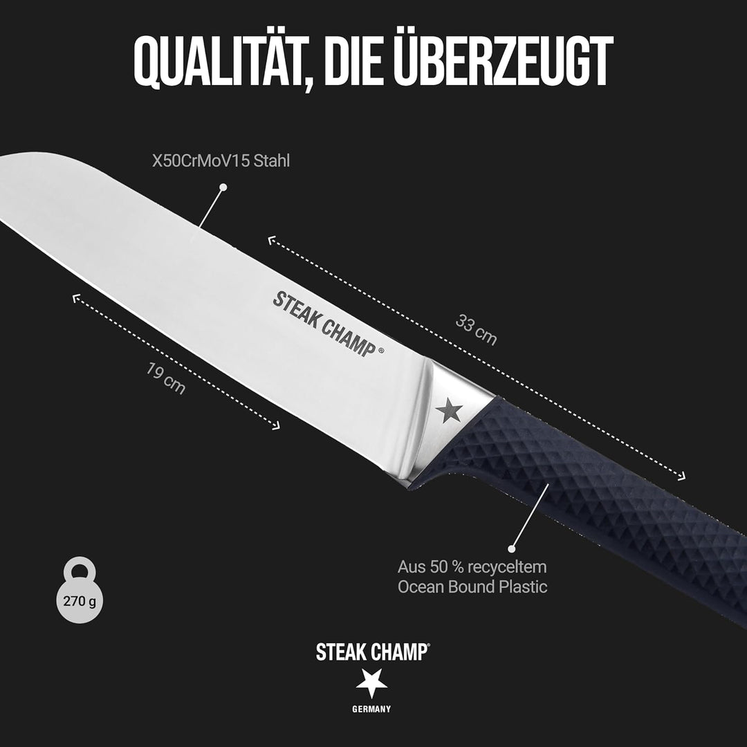 Steak Champ Kochmesser Kitchen Pro, 19 cm: Scharfes Allzweckmesser, aus hochwertigem Klingenstahl, h