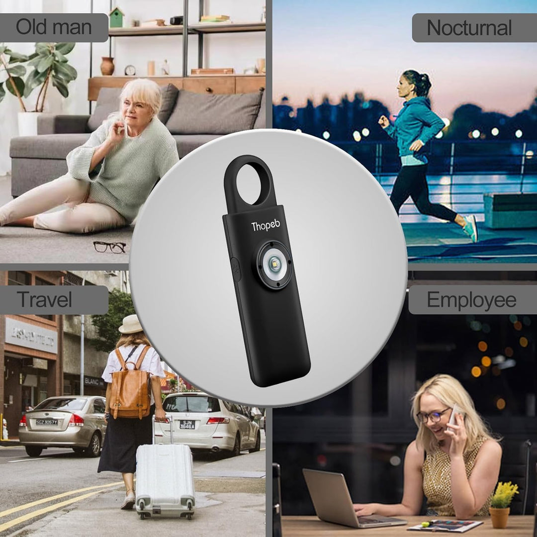 Selbstverteidigungs-Schlüsselanhänger mit Sirene, Wiederaufladbar, Persönlicher Sicherheitsalarm, 13