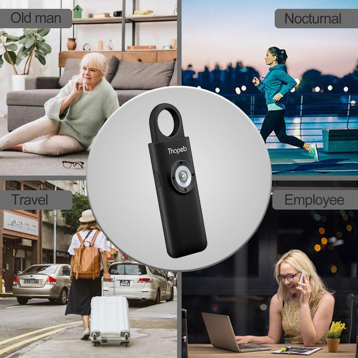 Selbstverteidigungs-Schlüsselanhänger mit Sirene, Wiederaufladbar, Persönlicher Sicherheitsalarm, 13