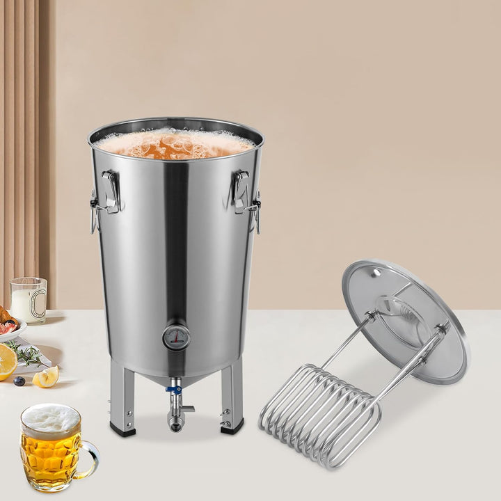 Bierbrauset – Komplettset zum Selbstbrauen von Bier, 304 Edelstahl, 32 L Gärbehälter &amp; Fermenter, Te