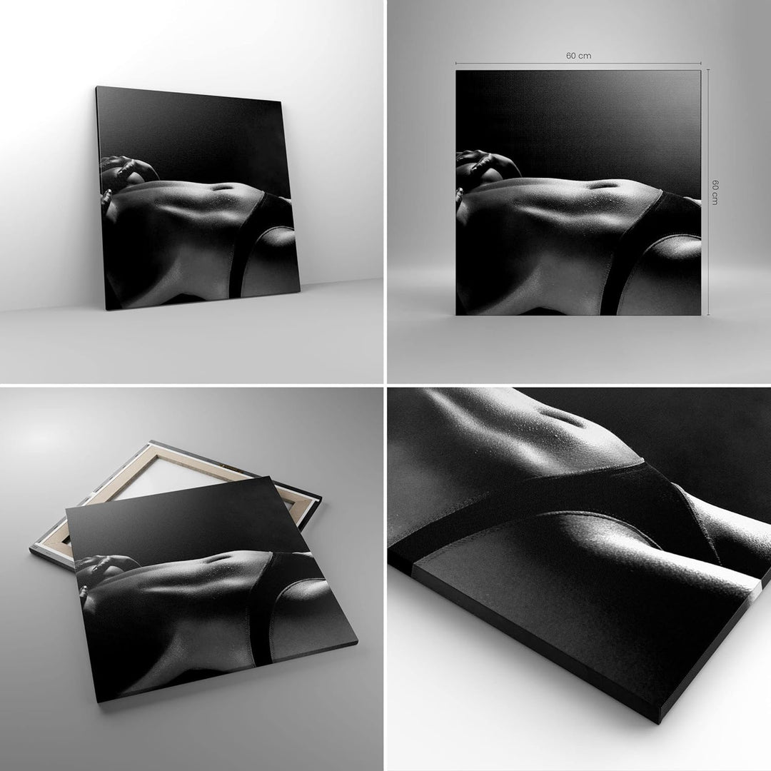 Bilder auf Leinwand Anatomie Frau nackt Leinwandbild mit Rahmen 60x60cm Wandbilder Dekoration Wohnzi