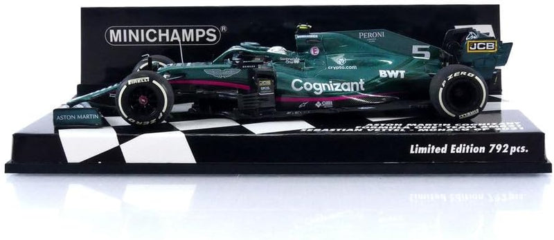 Minichamps 417210605 1:43 Aston Martin Cognizant Formula One Team AMR21-Sebastian Vettel-Monaco GP 2