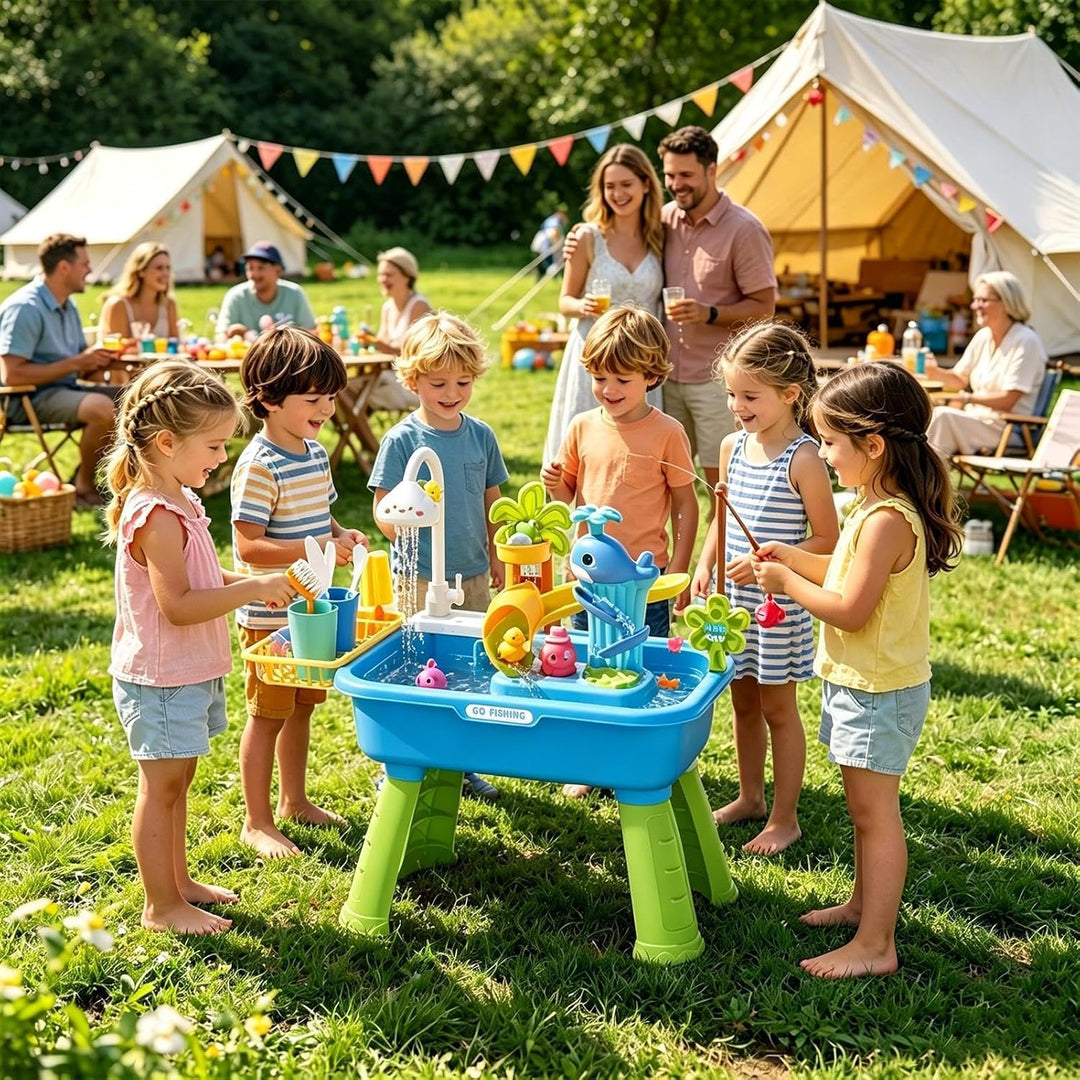 Wasserspieltisch Für Kinder, Sand Wassertisch Für Kleinkinder, Angelspielzeug Aktivitäts Und Sensori