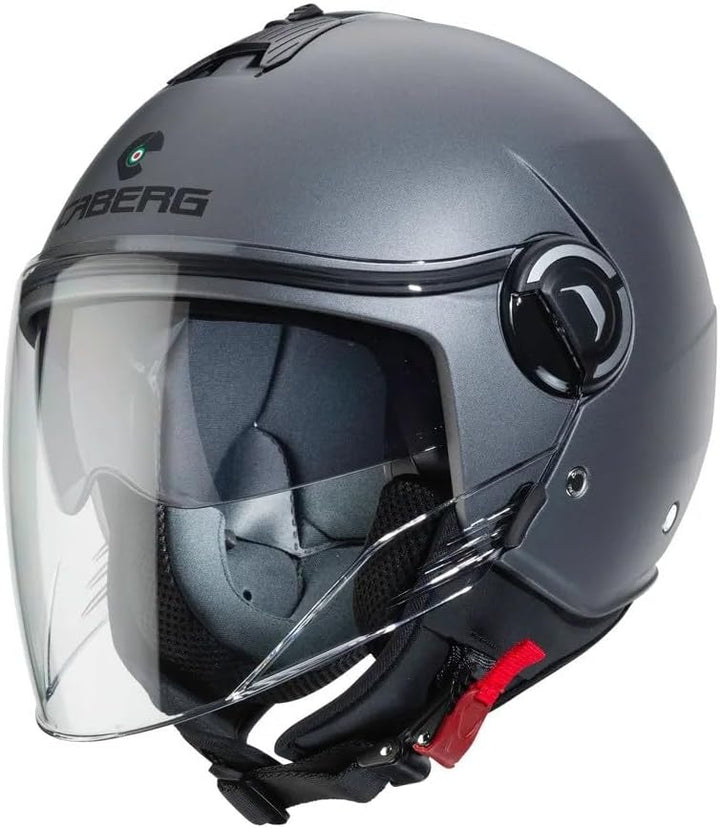 Caberg Jethelm Riviera V4 X Gun matt mit Sonnenblende und langem Visier ECE 22.06 XXL 63/64, XXL 63/