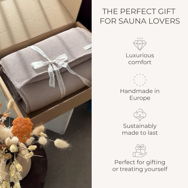 SAUNASOFA® von BADESOFA® | Extra bequeme Sauna-Matte mit Kissen | Einfacher Transport dank Tragegurt