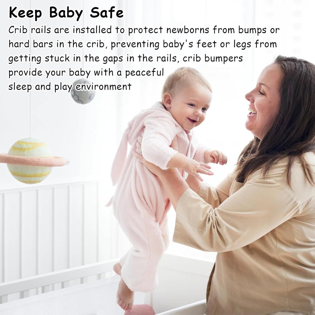 Bettumrandung Babybett,2 Stück Bettumrandung Nestchen Breathable 4-Seitiges Netzfutter für Kinderbet