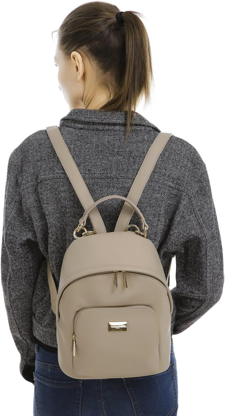 David Jones - Damen Kleine Rucksack Backpack - Frauen Weiches PU Leder Daypack - Casual City Mode Ta