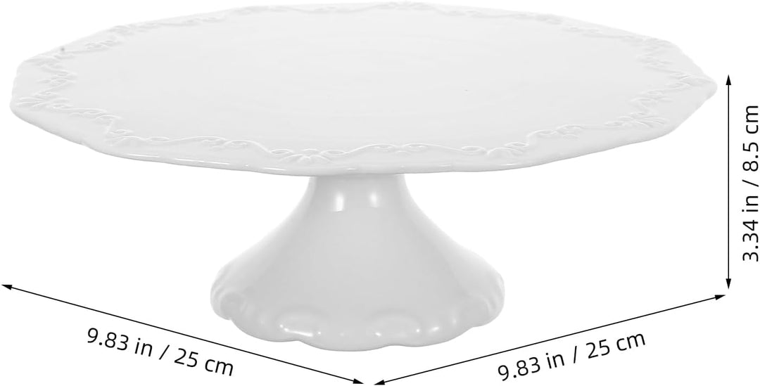 DOITOOL Kuchenplatte Mit Fuss Keramik Kuchen Display Stehen Runde Cupcake Stehen Dessert Turm Cupcak