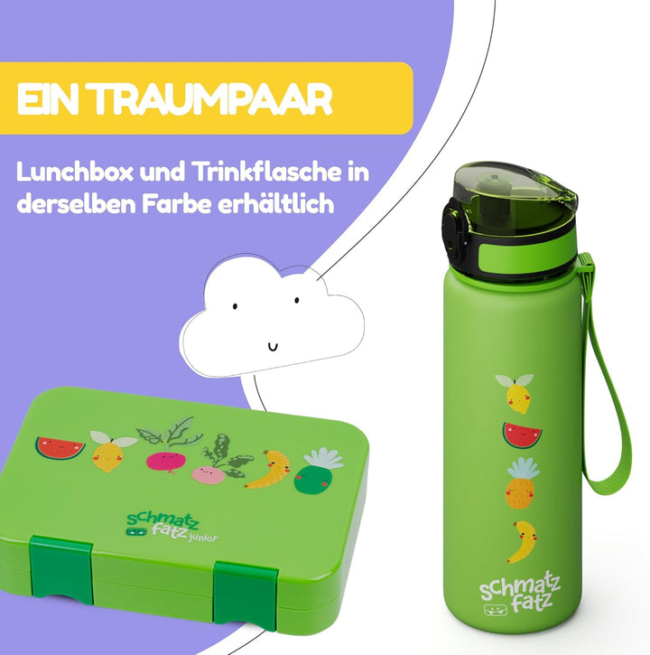 schmatzfatz Trinkflasche Kinder 500ml - Auslaufsicher, BPA-frei, 1-Klick-Verschluss, Tritan, Kinderf