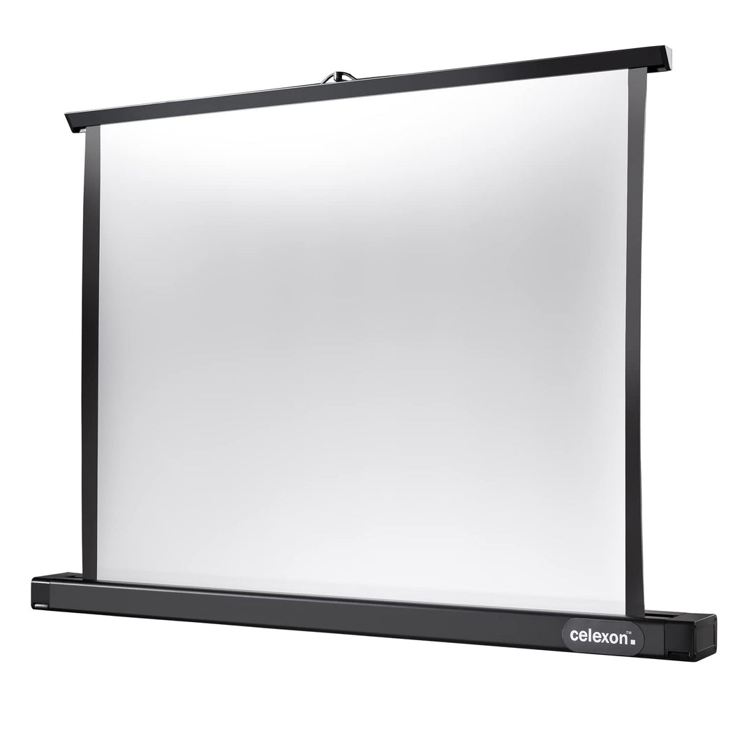 celexon tragbare Präsentations- und Heimkino-Beamer-Leinwand Mobil Tisch-Leinwand inkl. automatische