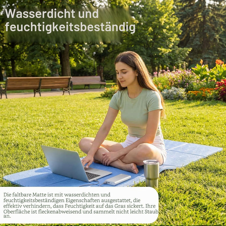Yogamatte, Klappbare Yogamatte,183 x61x0.4 cm Reiseyogamatte Rutschfest, Tragbare Fitnessmatte mit T
