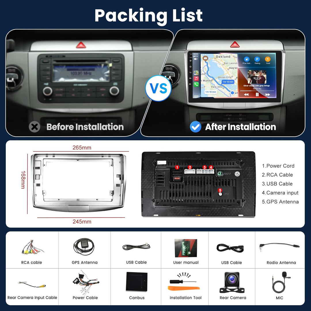 6G+128G 8 Core Wireless Carplay Android Autoradio 2 Din für VW Magotan/CC Passat B7/B6 2010-2015 10