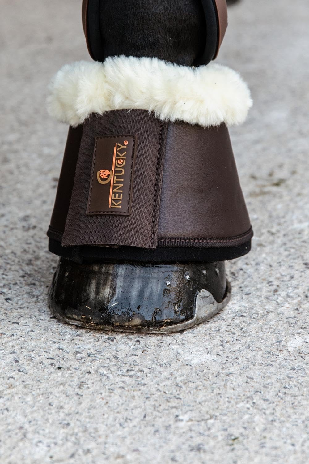 Kentucky Sprungglocken Leder LAMMFELL Farbe Pferdezubehör braun/braun XL marron/marron, XL marron/ma