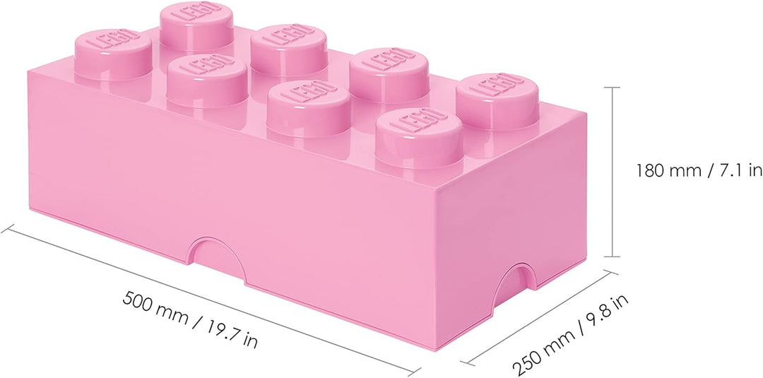 LEGO Aufbewahrungsstein, 8 Noppen, Stapelbare Aufbewahrungsbox, 12 l, hellrosa, Hellrosa