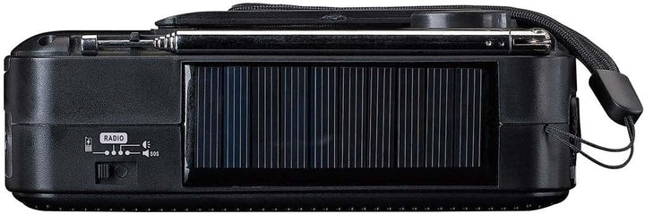 Lenco MCR-113BK Notfallradio mit Kurbel, Solar, Powerbank, FM/KG Radio, SOS-Alarm, LED-Taschenlampe,