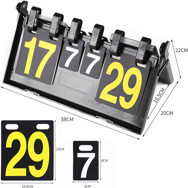 JasCherry Tragbare Flip Sport Anzeigetafel 4 Stellig Wettkämpfe Kerbe Zähltafel für Volleyball Badmi