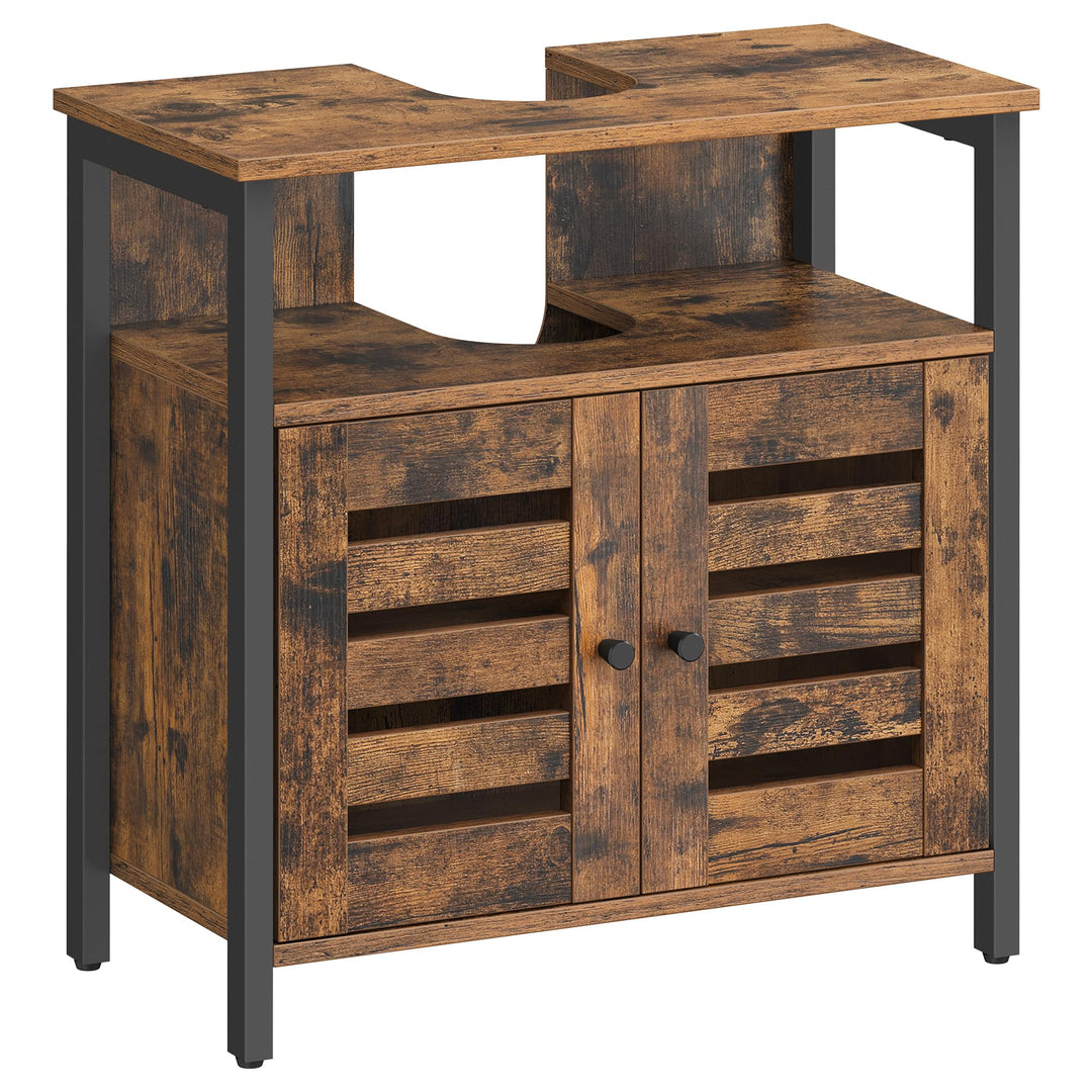 VASAGLE Waschbeckenunterschrank, Badezimmerschrank, Aufbewahrungsschrank, 30 x 60 x 60 cm, mit 2 Lam