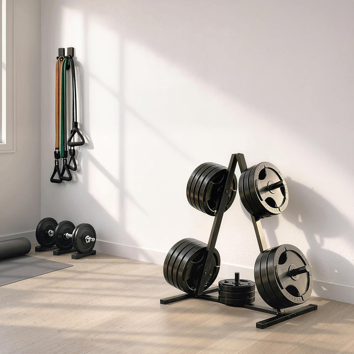 SPORTNOW Hantelscheibenständer mit 5 Stangen, Gewichtsständer mit 25 mm Scheibenaufnahme, bis 200 kg