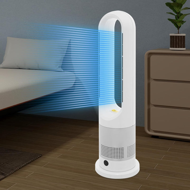 Turmventilator, rotorloser Ventilator mit Fernbedienung, mit Kühlung und Heizen, Turmventilator sehr