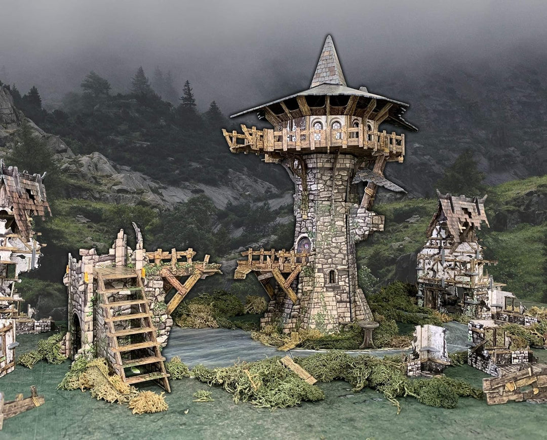 Fantasy Battle Systems Wargames Terrain - Wizards Tower - Multi Level Tabletop War Game Board - Warg