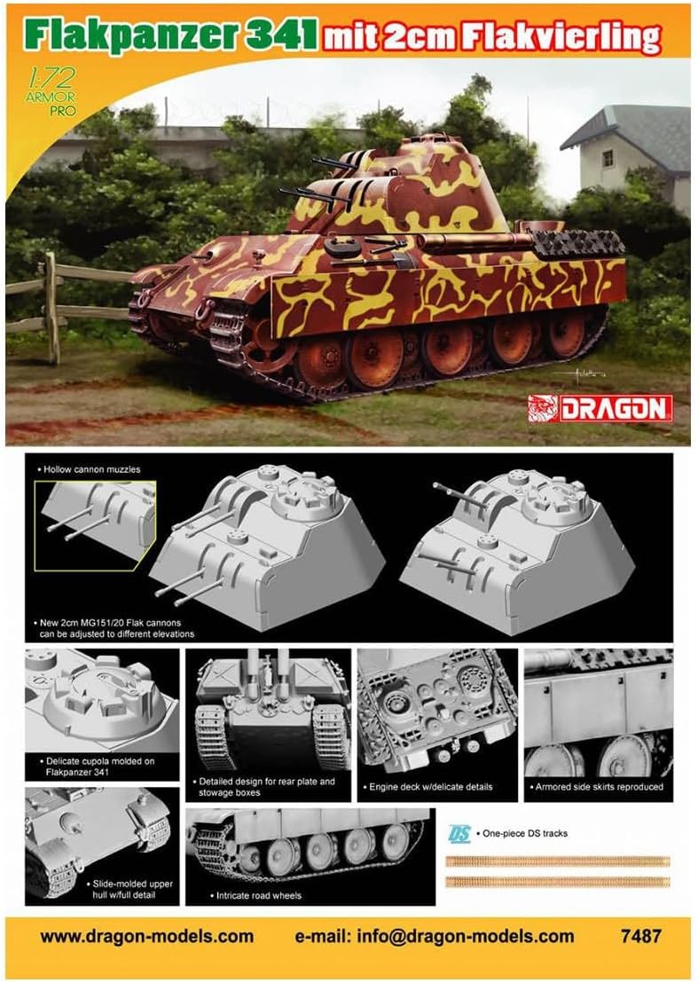 Dragon 500777487-1:72 Flakpanzer 341 mit Flakvierling, 2 cm
