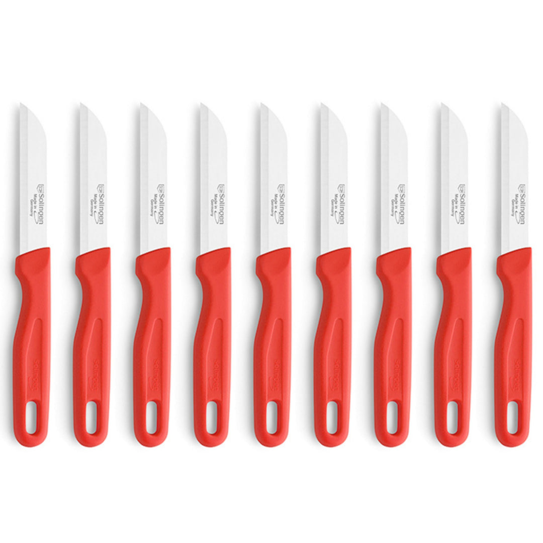 Kuppels SOLINGEN Küchenmesser Set 9 teilig rot, Scharfe Küchenmesser aus 420HC Stahl, Gemüsemesser S