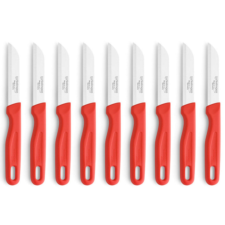 Kuppels SOLINGEN Küchenmesser Set 9 teilig rot, Scharfe Küchenmesser aus 420HC Stahl, Gemüsemesser S