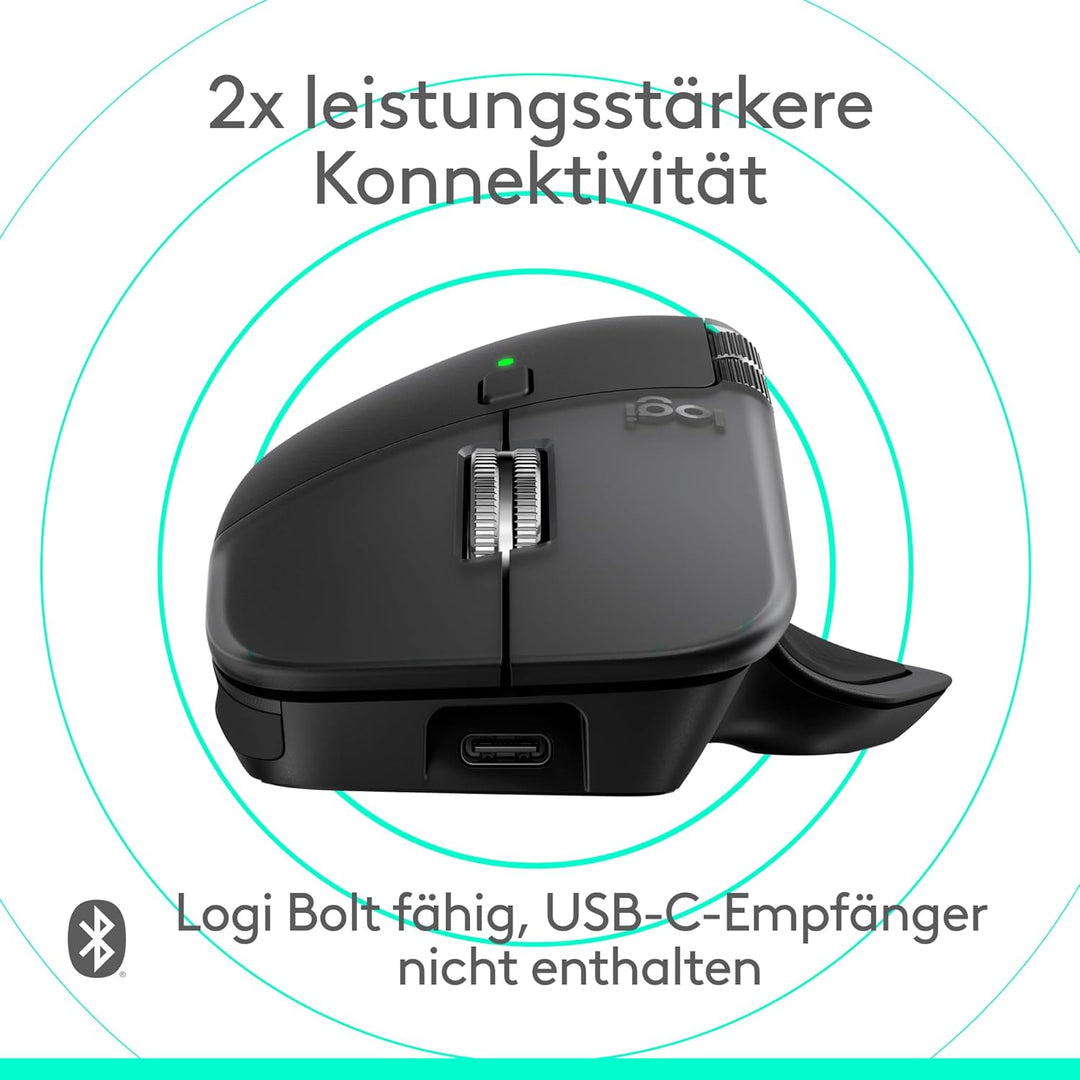 Logitech MX Master 4 for Mac, ergonomische Bluetooth-Maus mit fortschrittlichem haptischem Feedback,