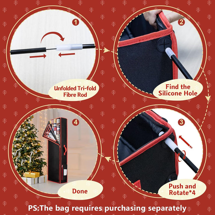 Faserstäbe 4 Stück, 8,5 mm, 102 cm Lang, für Geschenkpapier Aufbewahrung Faserstäbe (4 Stück), Faser