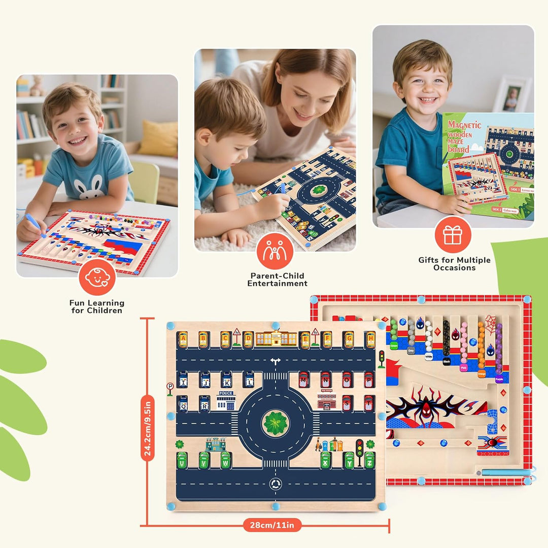 Spielzeug für Jungen 2 in 1 Montessori Spielzeug Magnetische Farbe und Zahl Labyrinth für Kleinkind