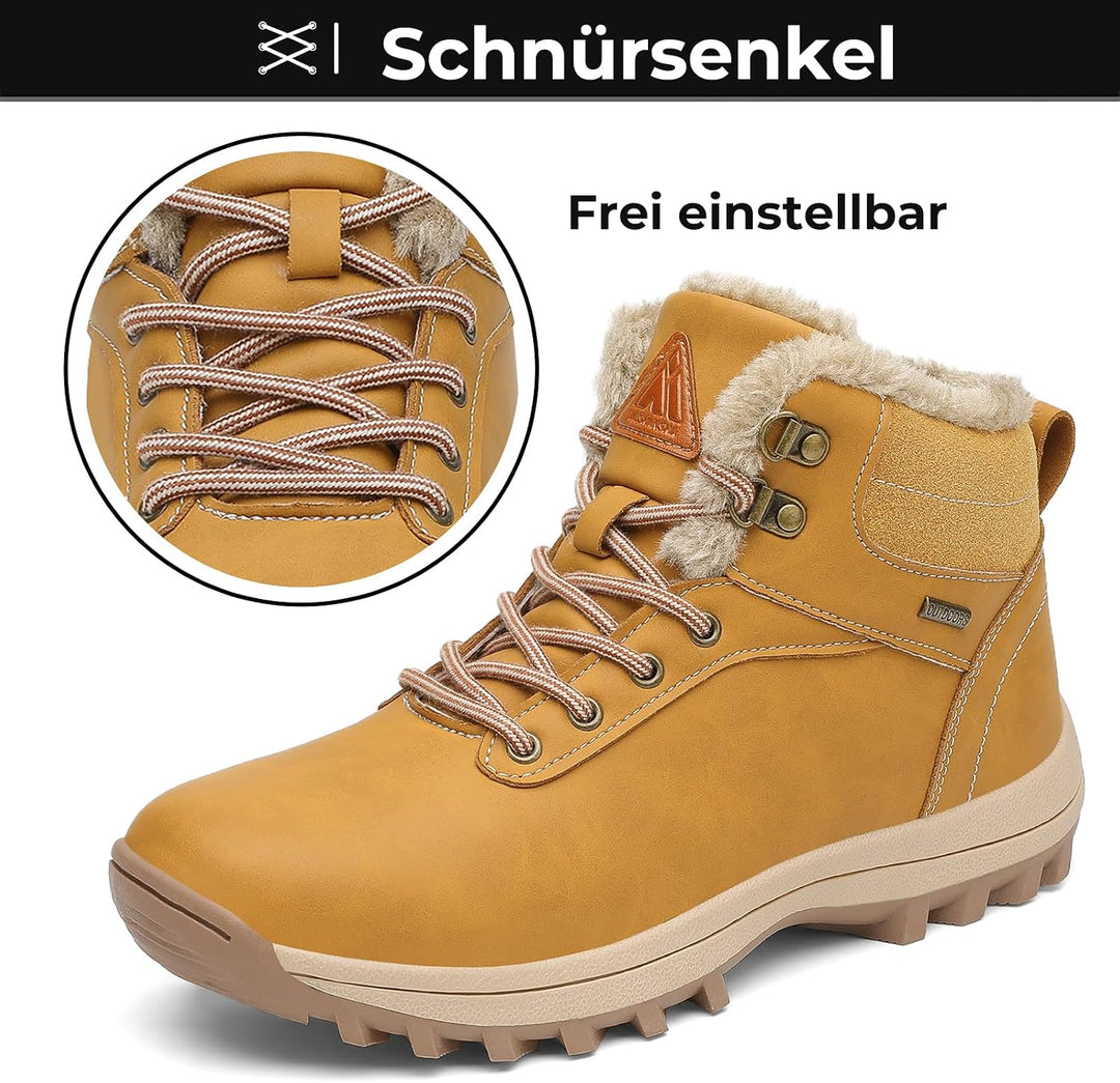 Mishansha Winterschuhe Damen Gefüttert Winterstiefel Herren Warm WinterBoots Gr.36-48 39 EU Gelb 40,