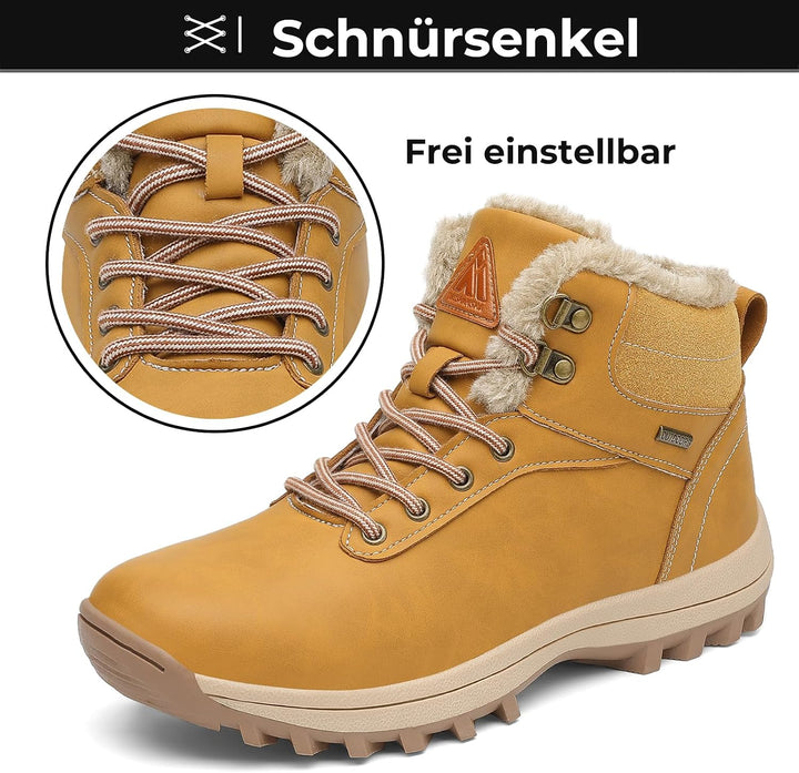 Mishansha Winterschuhe Damen Gefüttert Winterstiefel Herren Warm WinterBoots Gr.36-48 39 EU Gelb 40,