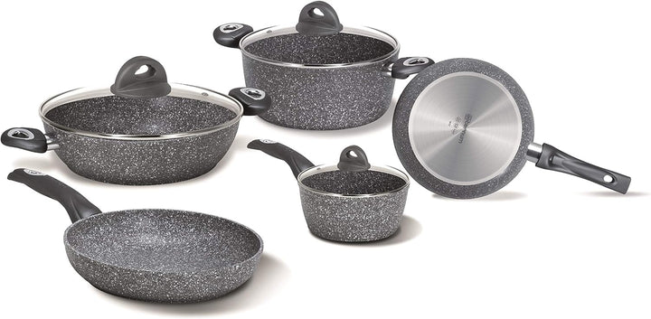 Aeternum Madame Petravera 3.0 Topf-und Pfannen-Set, Aluminium, induktionsgeeignet, 8-teilig, grau, 1