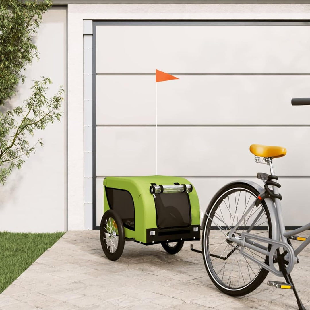 Hunde-Fahrradanhänger Orange/Schwarz | Robustes Oxford-Gewebe, stabiler Eisenrahmen Grün, Grün