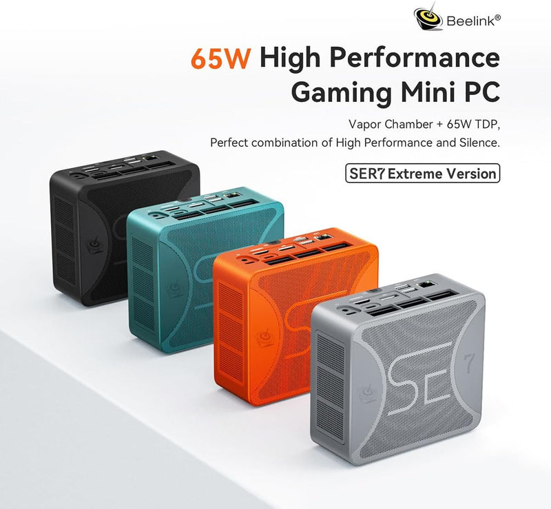 Beelink SER7 Mini-PC, Ryzen 7 7840HS (8C/16T, up to 5.1GHz) Mini Computer, AMD Radeon 780M, 32GB DDR