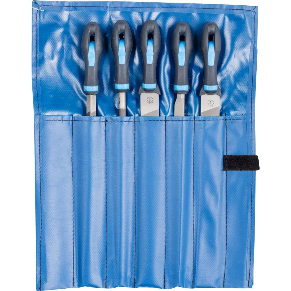 Feilensatz L.300mm Hieb 2 2K-Ergo PFERD Werkstattfeilen-Set in PVC-Rolltasche Kreuzhieb H2 Länge 300