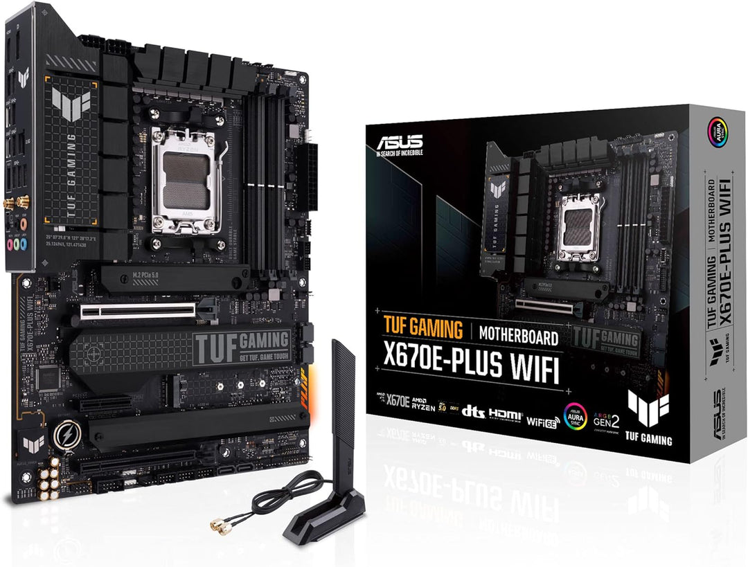 ASUS TUF GAMING X670E-PLUS WIFI Mainboard Sockel AMD AM5 (Ryzen 7000, ATX, PCIe 5.0, DDR5-Speicher,