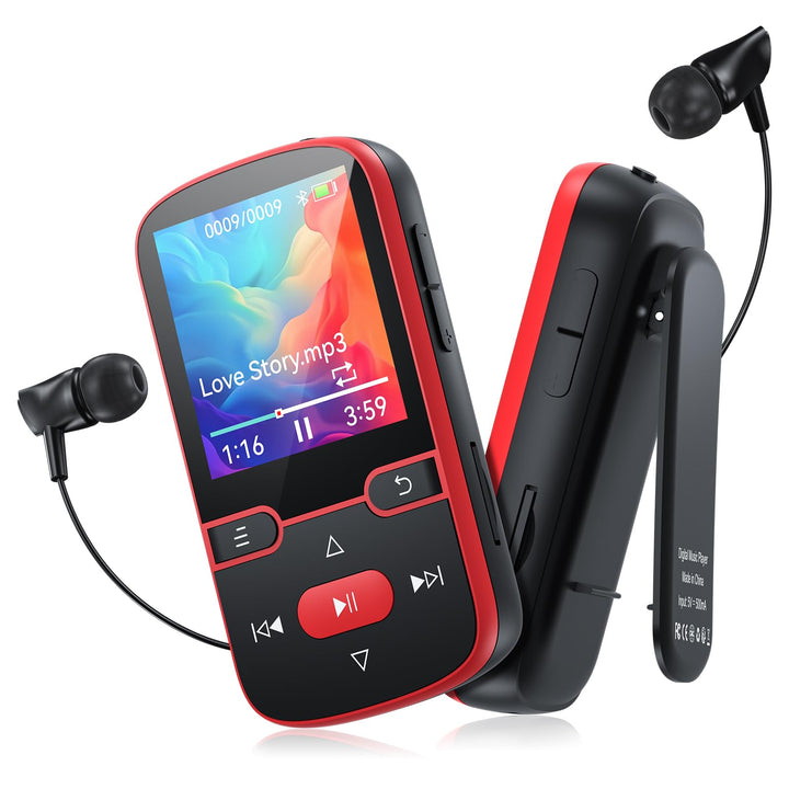 64GB mp3 Player Bluetooth 5.3 mit Clip,Music MP3-Player Kinder HiFi-Sport-Musikplayer, 1,5 Zoll MP3-