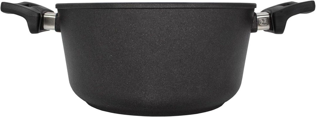 Eurolux Guss-Topf Ø 24 cm - ca. 4,5 Liter - Kleiner hoher Universal-Koch-Topf Aluguss mit Beschichtu