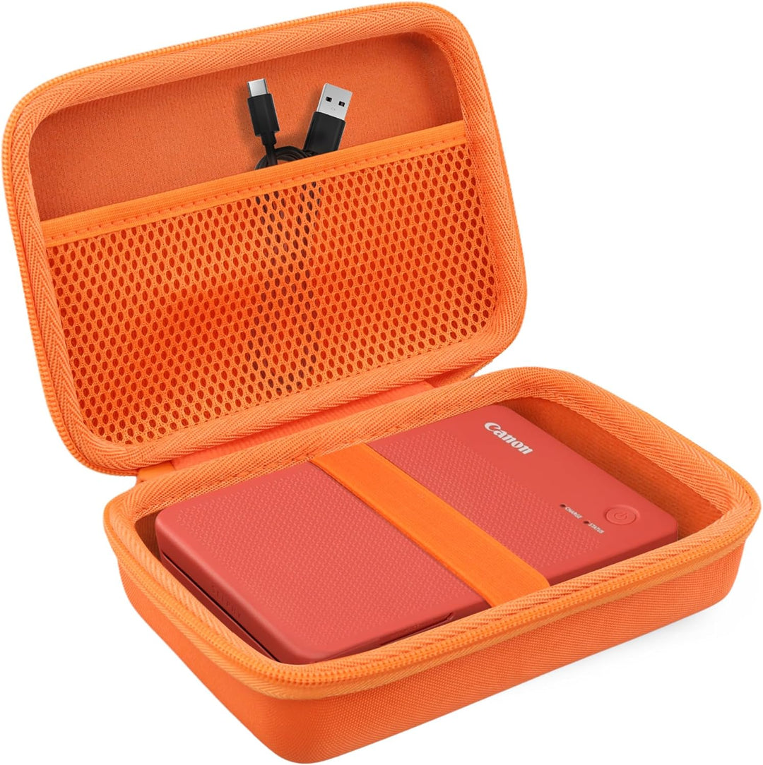 co2CREA Hart Tasche für Canon SELPHY Square QX10 /QX20 Fotodrucker Case Etui Tragetasche Orange, Ora