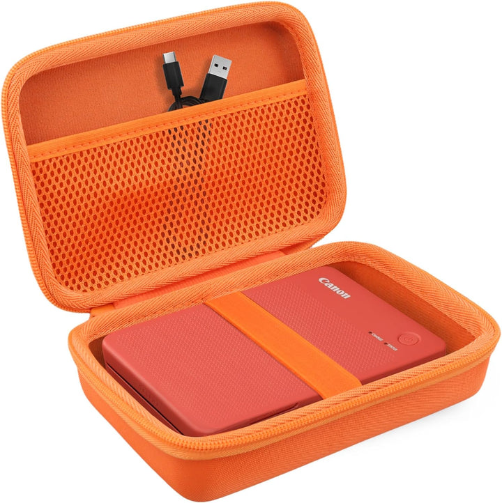 co2CREA Hart Tasche für Canon SELPHY Square QX10 /QX20 Fotodrucker Case Etui Tragetasche Orange, Ora