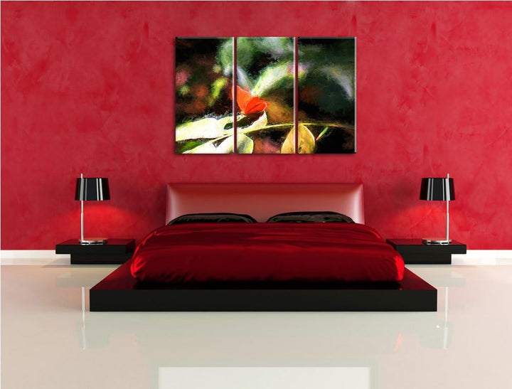 schöner Schmetterling sonnt sich NewArt 3-Teiler Leinwandbild 120x80 Bild auf Leinwand, XXL riesige