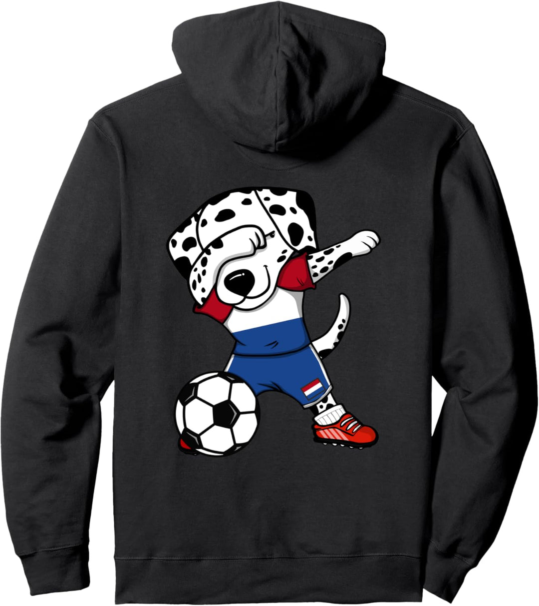 Dab Dalmatiner Niederlande Fussball Niederländische Flagge Pullover Hoodie