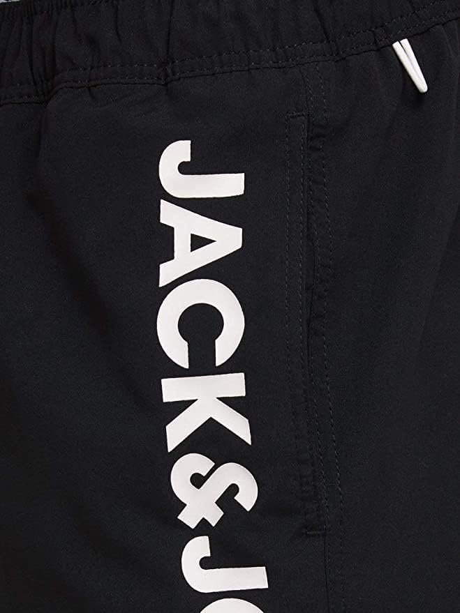 JACK &amp; JONES Herren Badehose Badeshort SPLICELOGO S M L XL XXL Schwarz Rot Orang L Black Beauty, L B