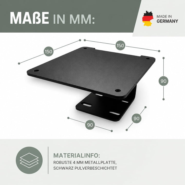 Universeller Balkon-Adapter – stabile Halterung ohne Bohren | Metall, schwarz pulverbeschichtet | Ha