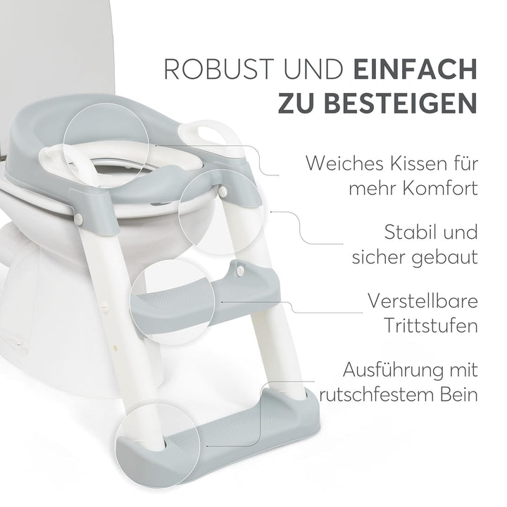KikkaBoo Toilettensitz für Kinder mit Treppe LEA, Toilettentrainer, Zusammenklappbar & einstellbar,