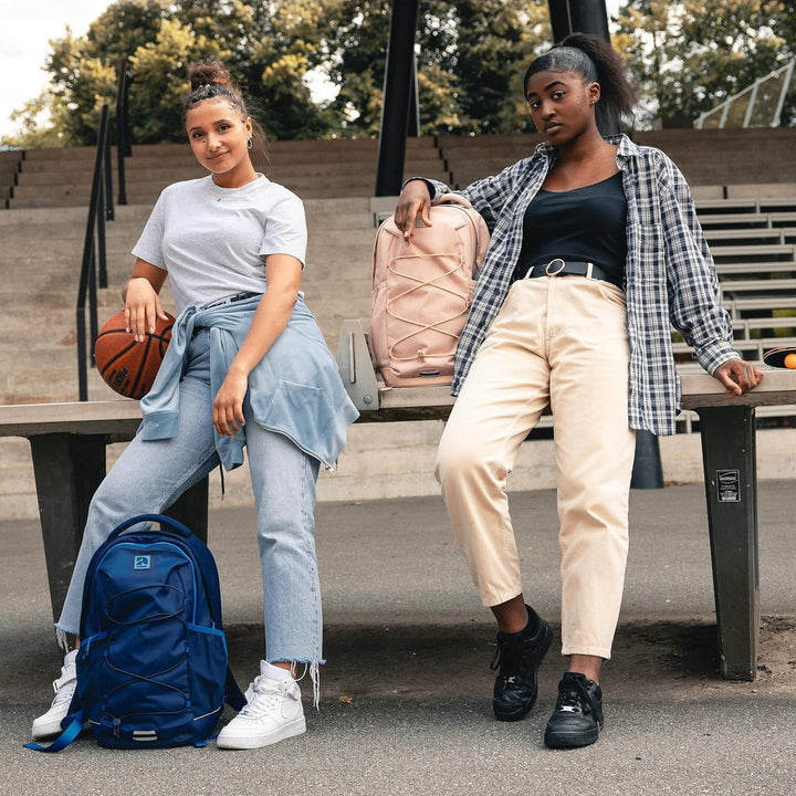 Audetic Schulrucksack Mädchen Teenager Rosa - AERO - Ergonomischer Rucksack mit vielen Fächern für S