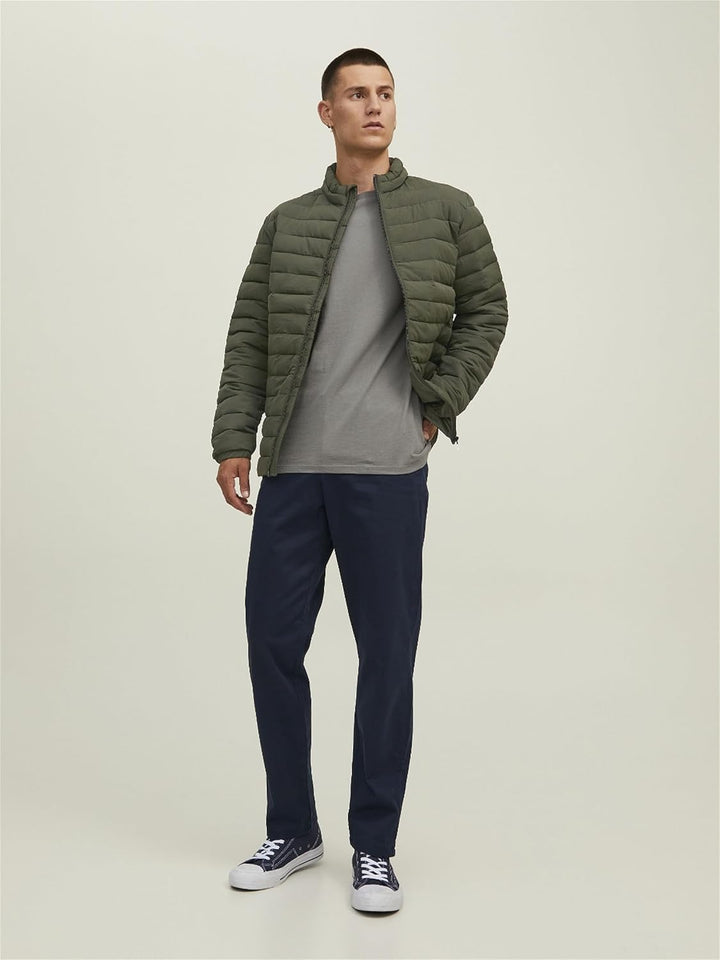 JACK & JONES Herren Leichte Steppjacke | Basic Übergangsjacke Wattiert | Blouson ohne Kapuze JJERECY