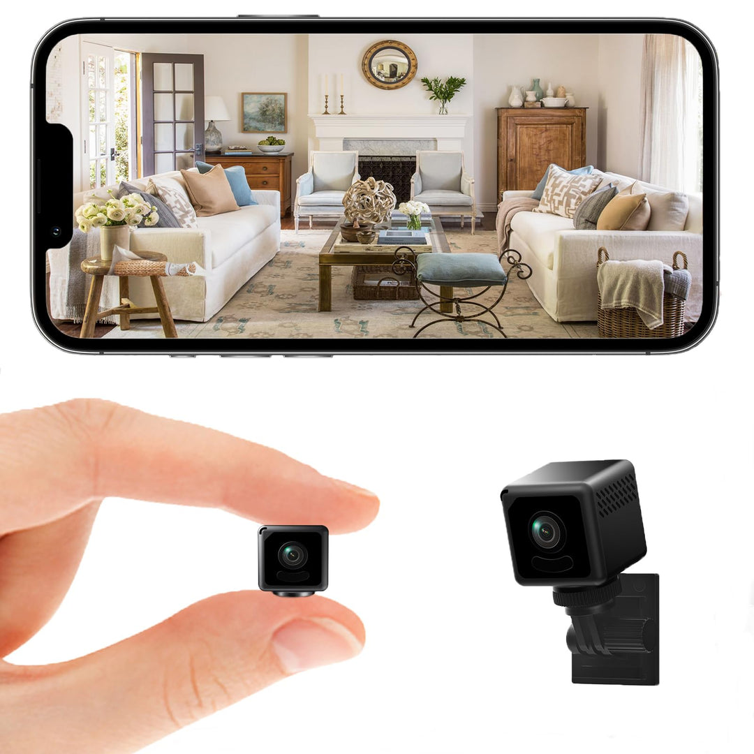4K Mini Kamera, 2.4 WiFi Überwachungskamera Innen Akku