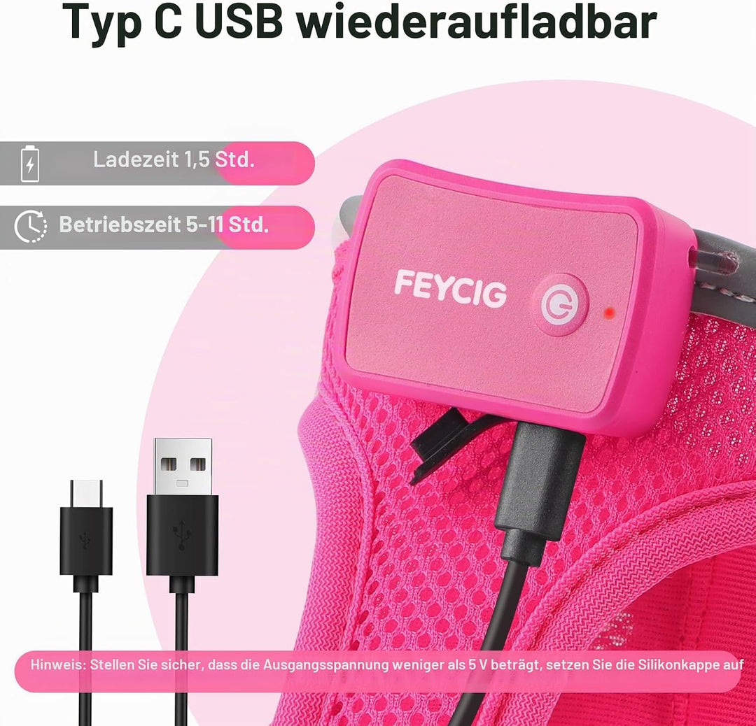 Leuchtend Hundegeschirr LED Aufladbar - Leuchtgeschirr Leuchtendes &amp; Reflektierendes für Welpe Klein